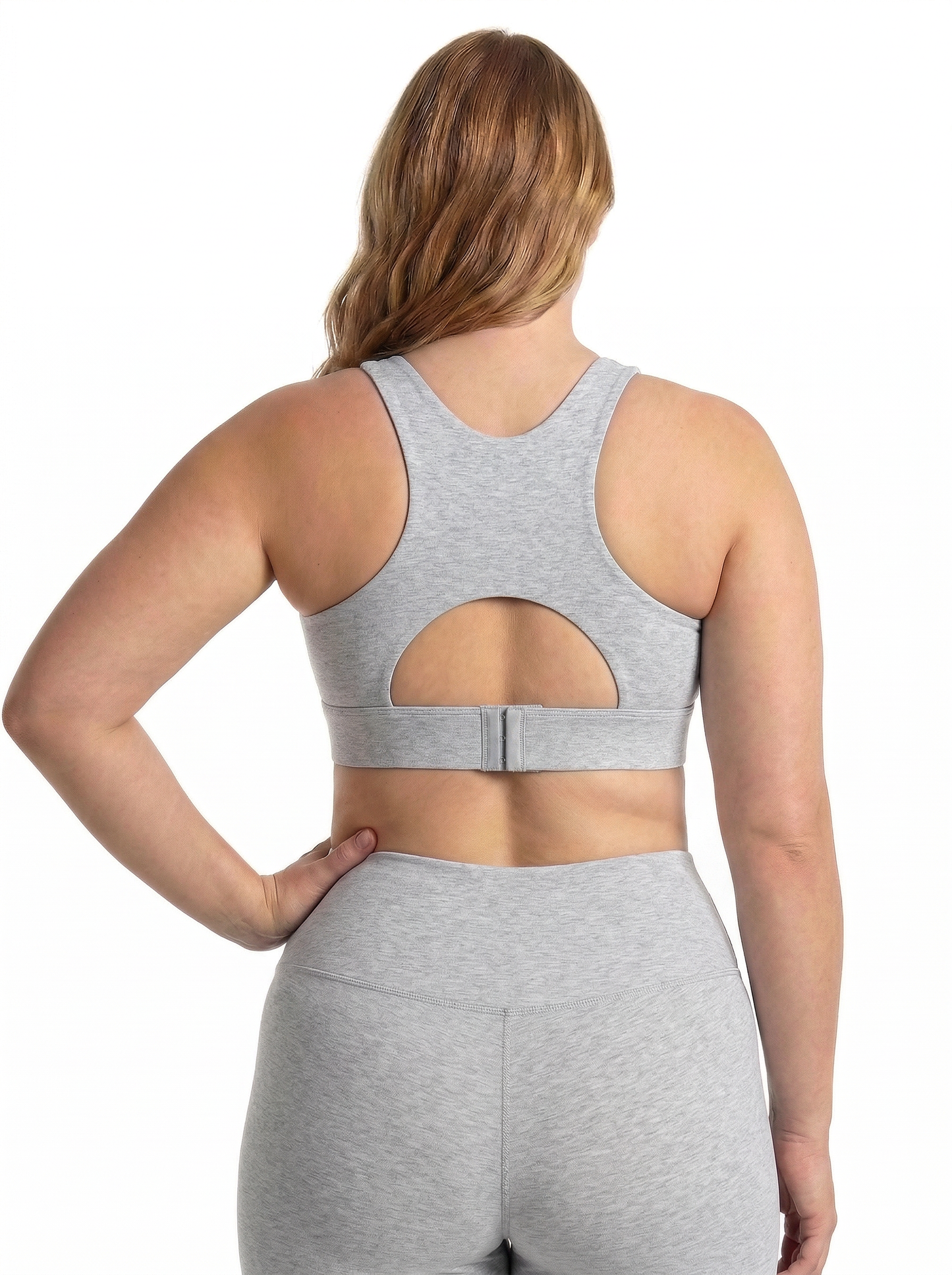Lolacurve Adjustable Racerback Support Sports Heather Gray Plus Size Bra