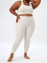 Lolacurve High-Rise Cheeky Plus Size Smoky White Leggings