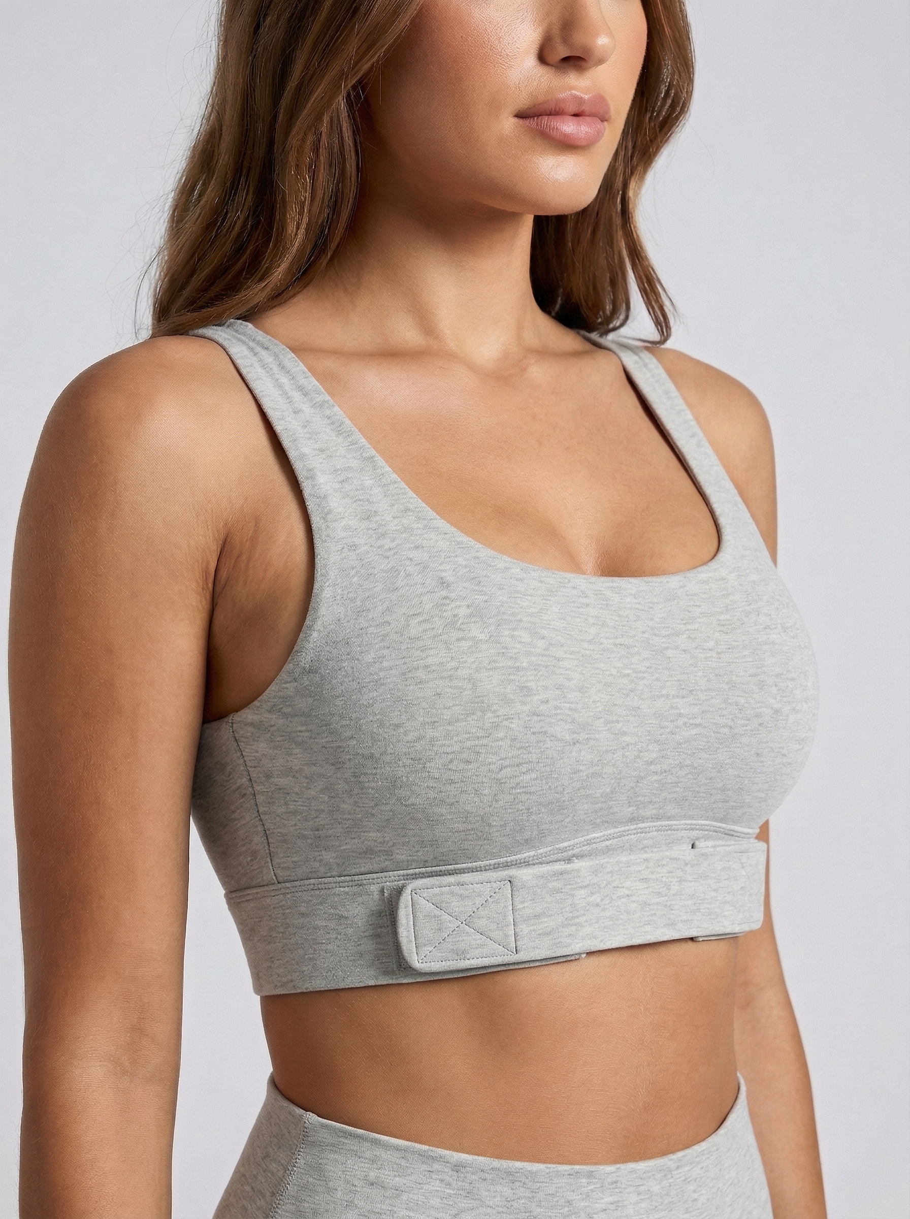Lolacurve Adjustable Racerback Support Sports Heather Grey Bra