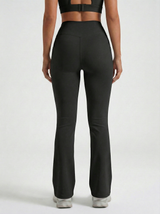 Lolacurve High-Rise Cheeky Black Flare Leggings