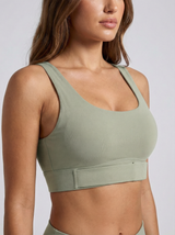 Lolacurve Adjustable Racerback Support Sports Avocado Green Bra
