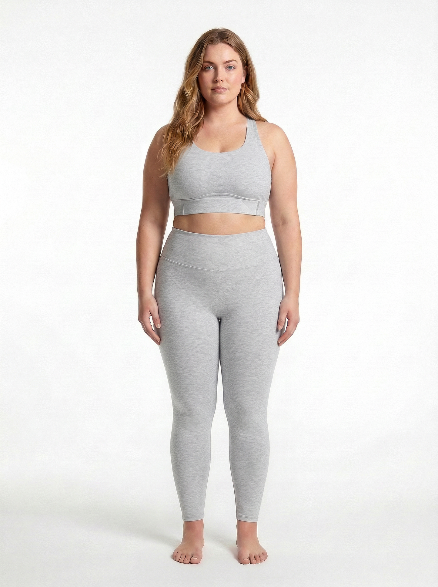 Lolacurve Adjustable Racerback Support Sports Heather Gray Plus Size Bra