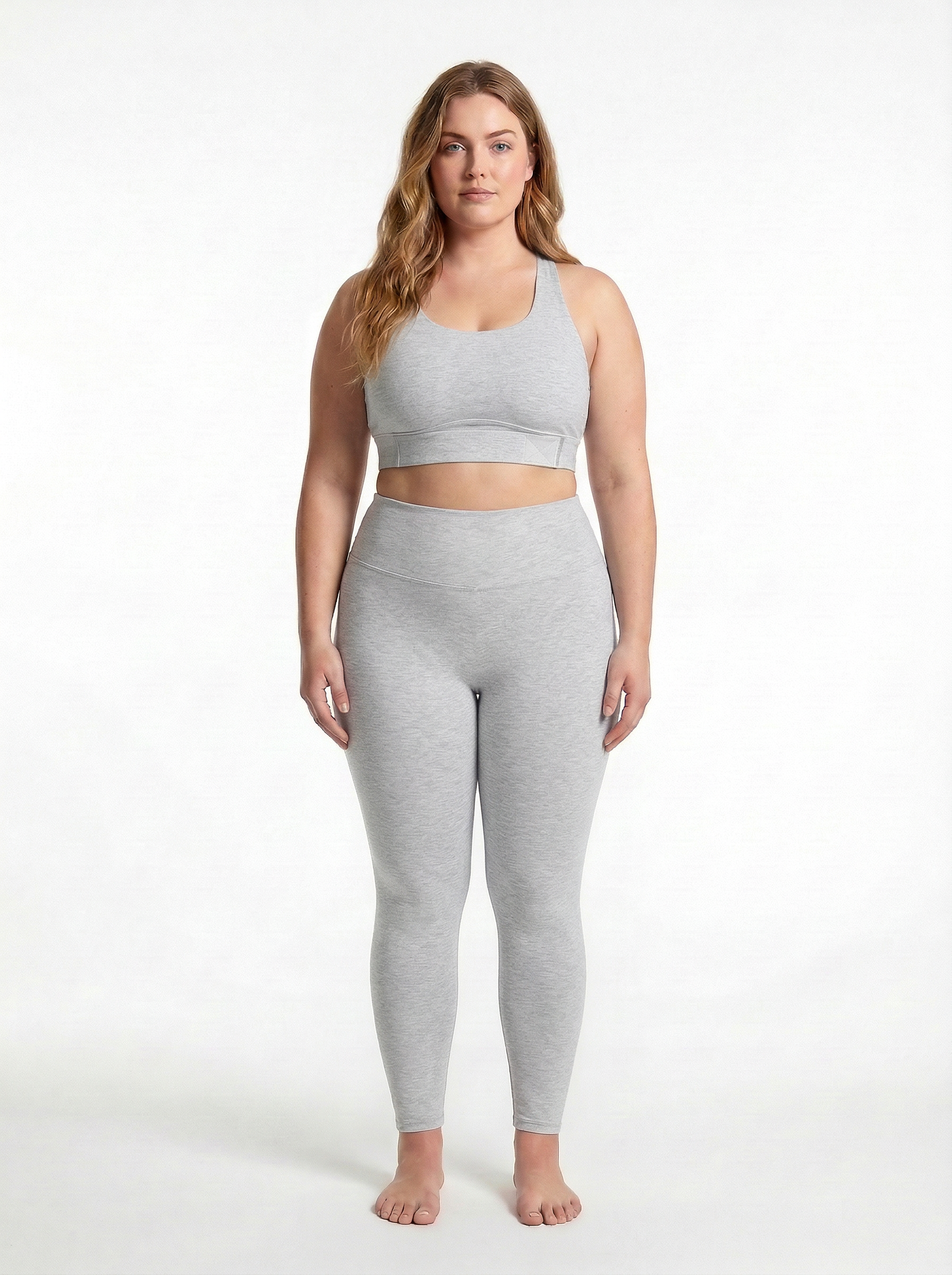 Lolacurve Adjustable Racerback Support Sports Heather Gray Plus Size Bra
