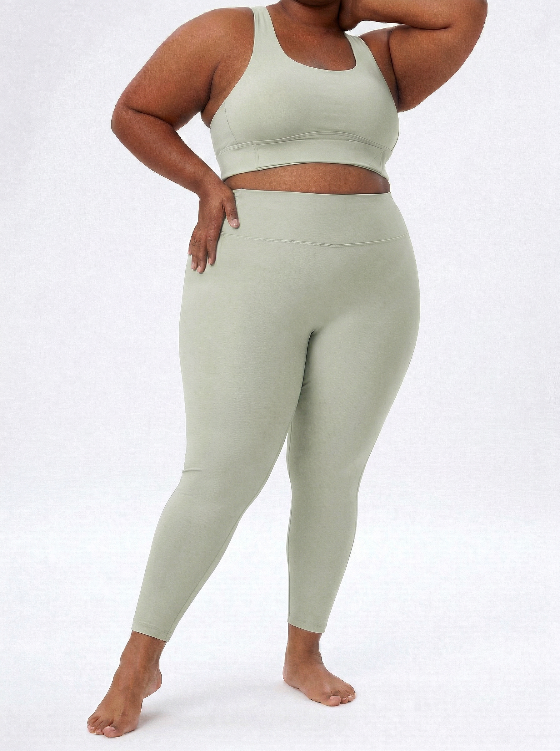 Lolacurve High-Rise Cheeky  Plus Size Teal Leggings