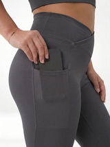 Lolacurve High-Rise Cheeky Plus Size Dark Grey Flare Leggings