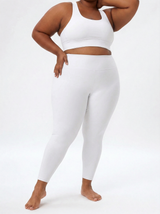 Lolacurve High-Rise Cheeky Plus Size Smoky White Leggings