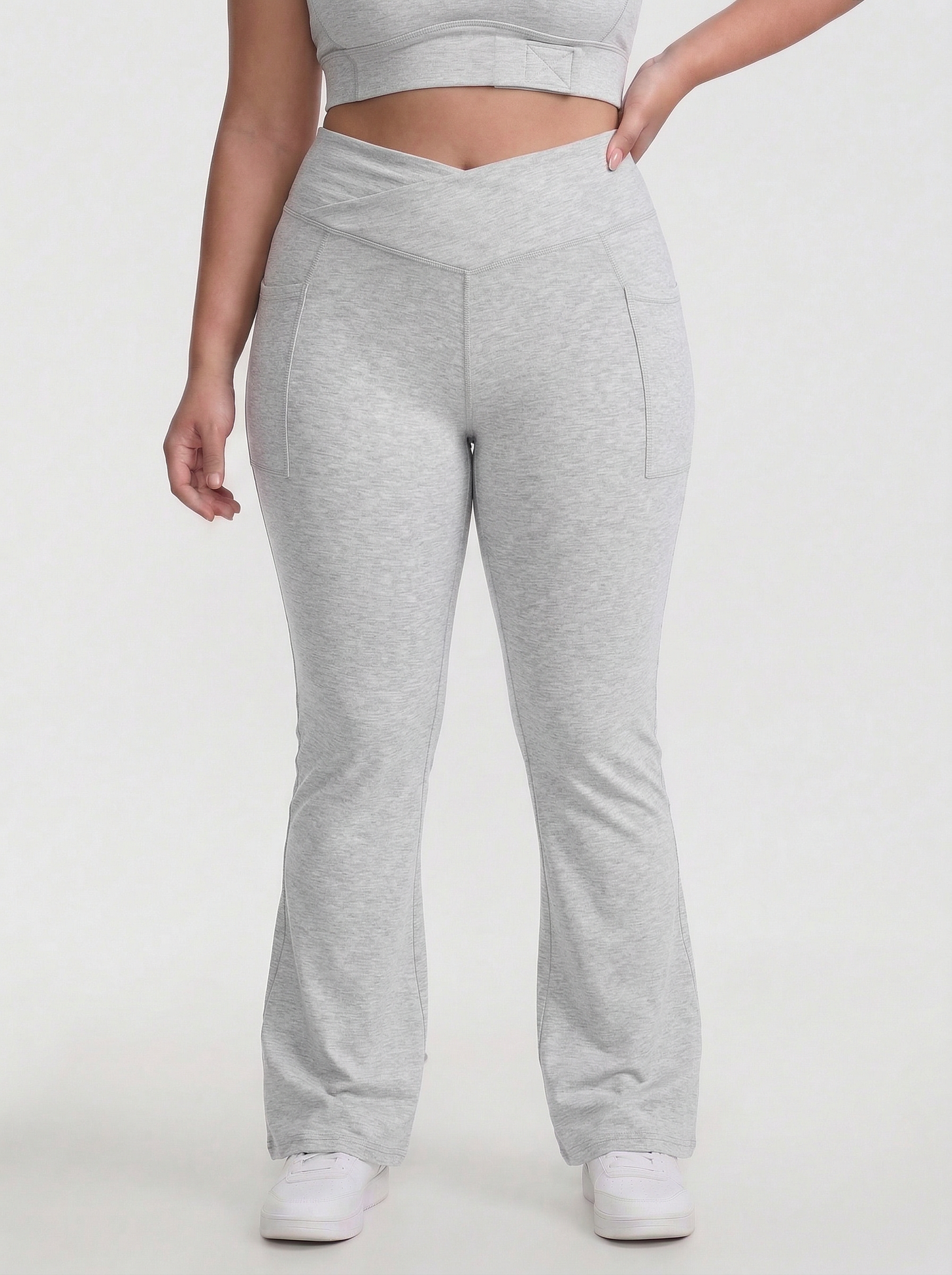 Lolacurve High-Rise Cheeky Plus Size Dark Grey Flare Leggings