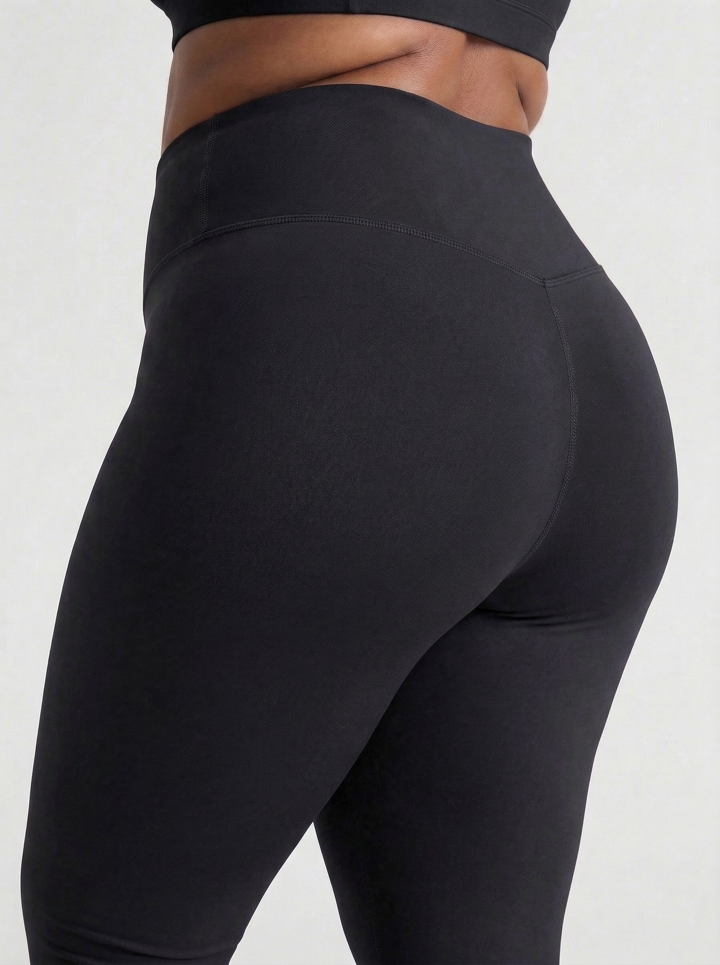Lolacurve High-Rise Cheeky  Plus Size Black Leggings