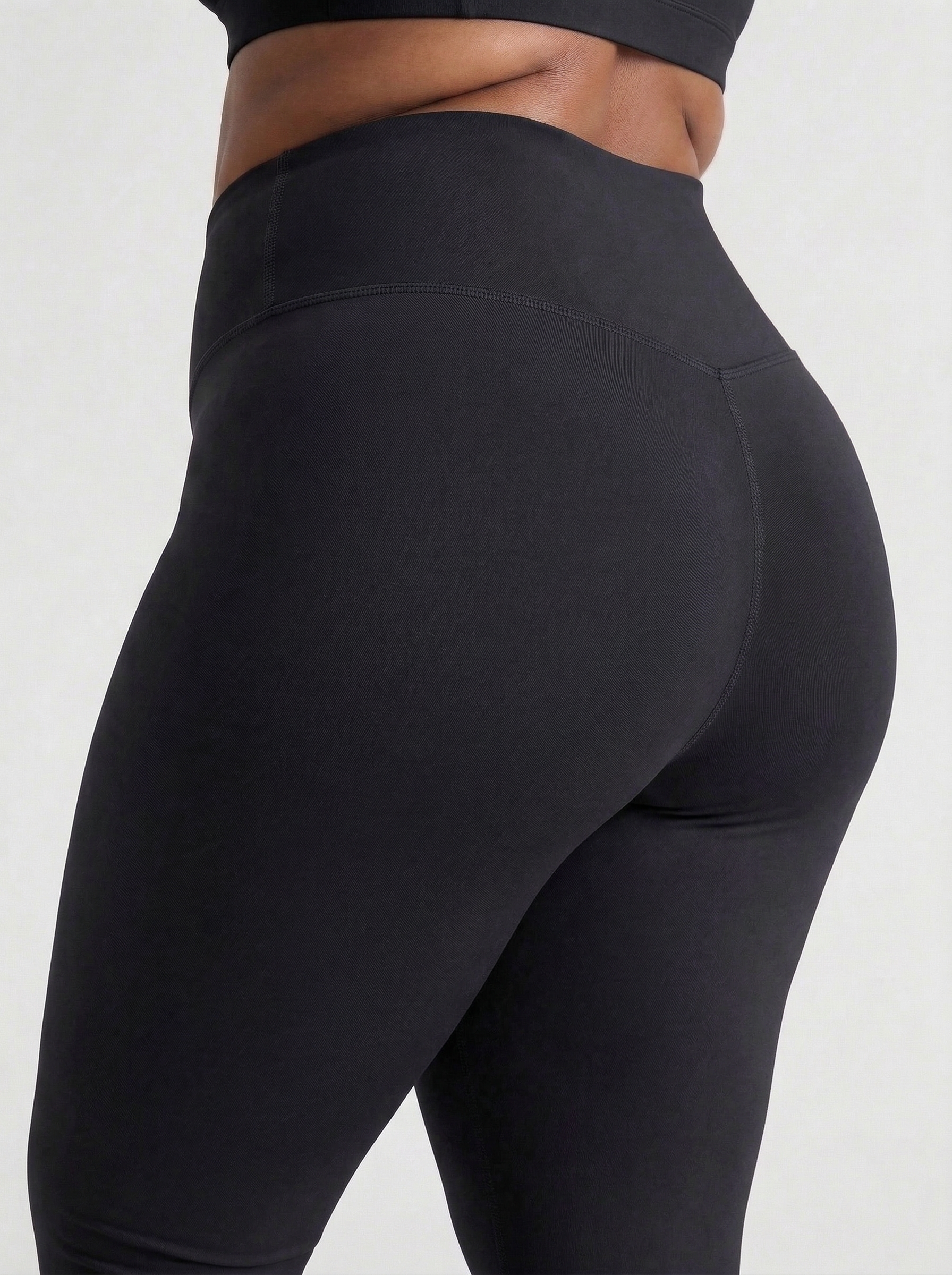 Lolacurve High-Rise Cheeky  Plus Size Black Leggings