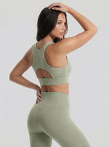 Lolacurve Adjustable Racerback Support Sports Avocado Green Bra