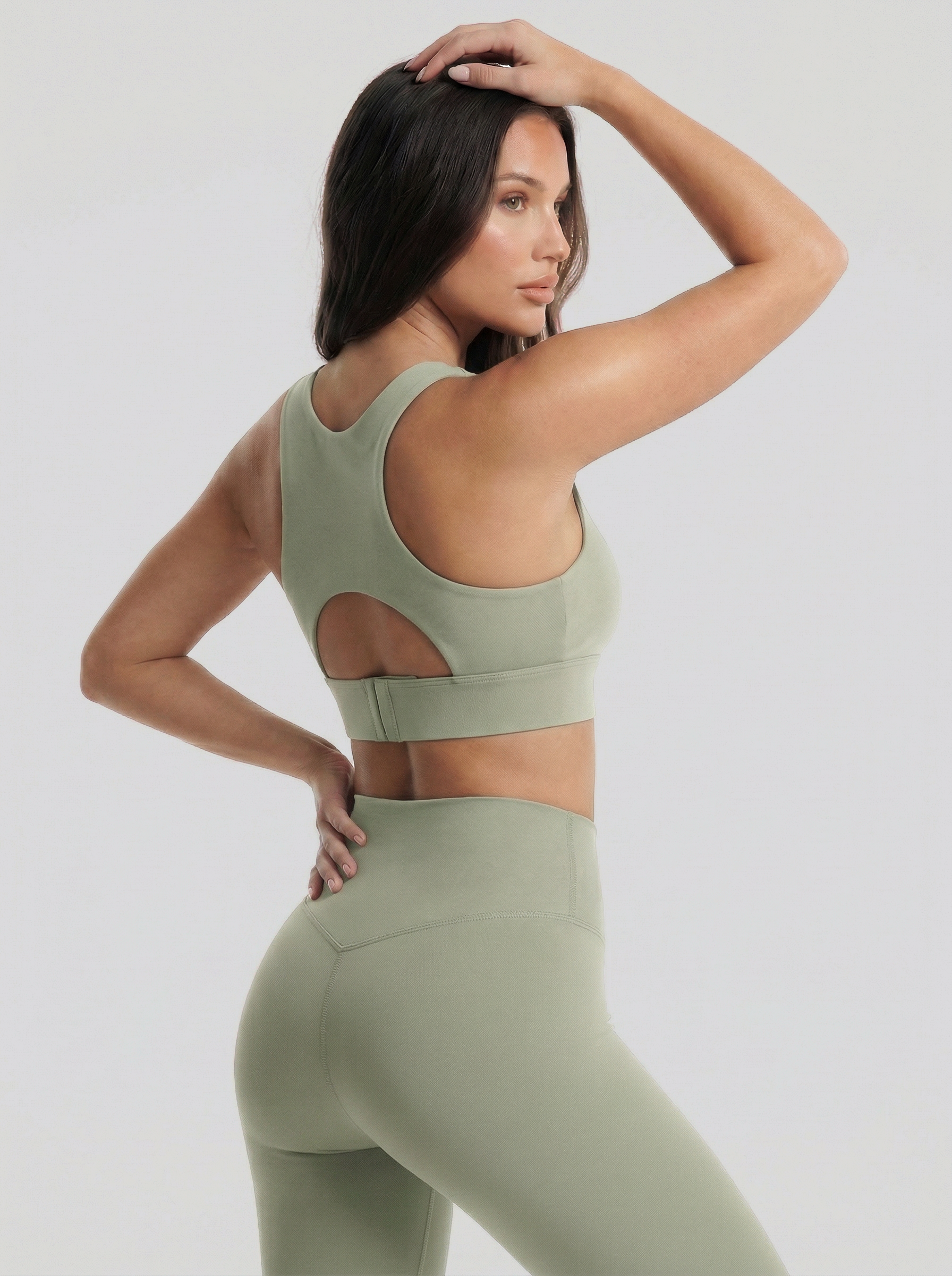 Lolacurve Adjustable Racerback Support Sports Avocado Green Bra