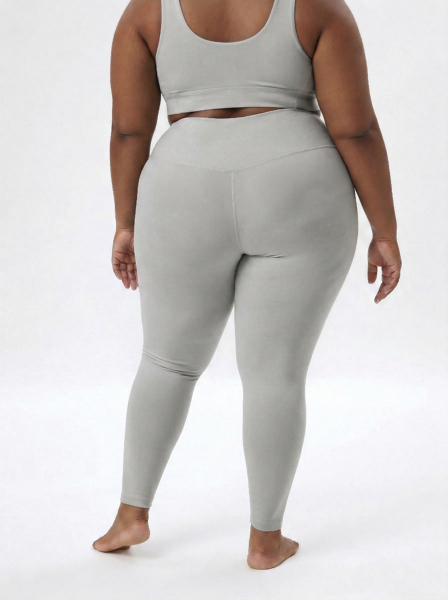 Lolacurve High-Rise Cheeky  Plus Size Light Grey Leggings