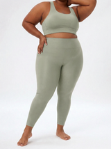 Lolacurve High-Rise Cheeky Plus Size Smoky White Leggings