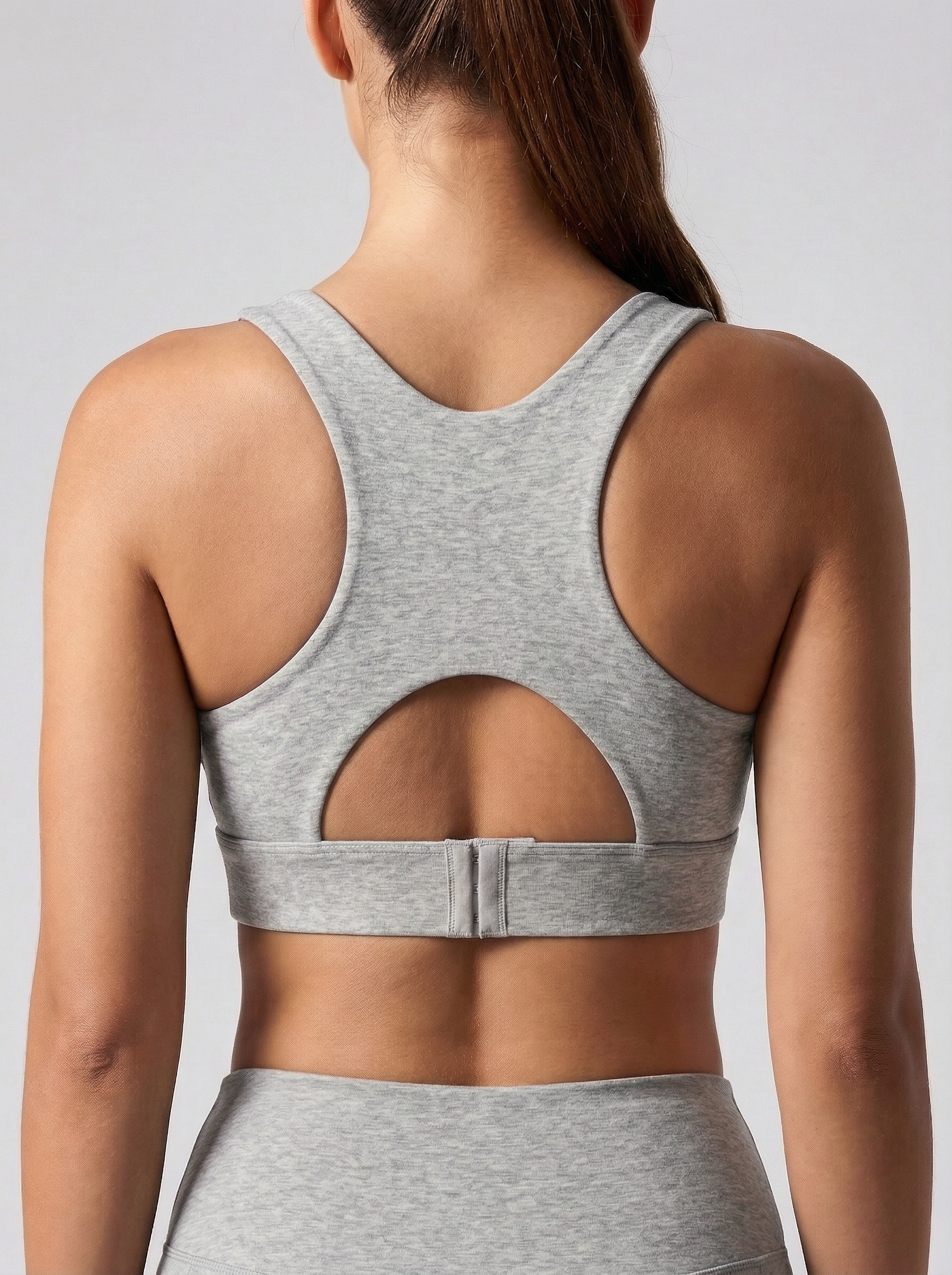Lolacurve Adjustable Racerback Support Sports Heather Grey Bra