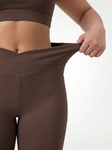 Lolacurve High-Rise Cheeky Plus Size Brown Flare Leggings