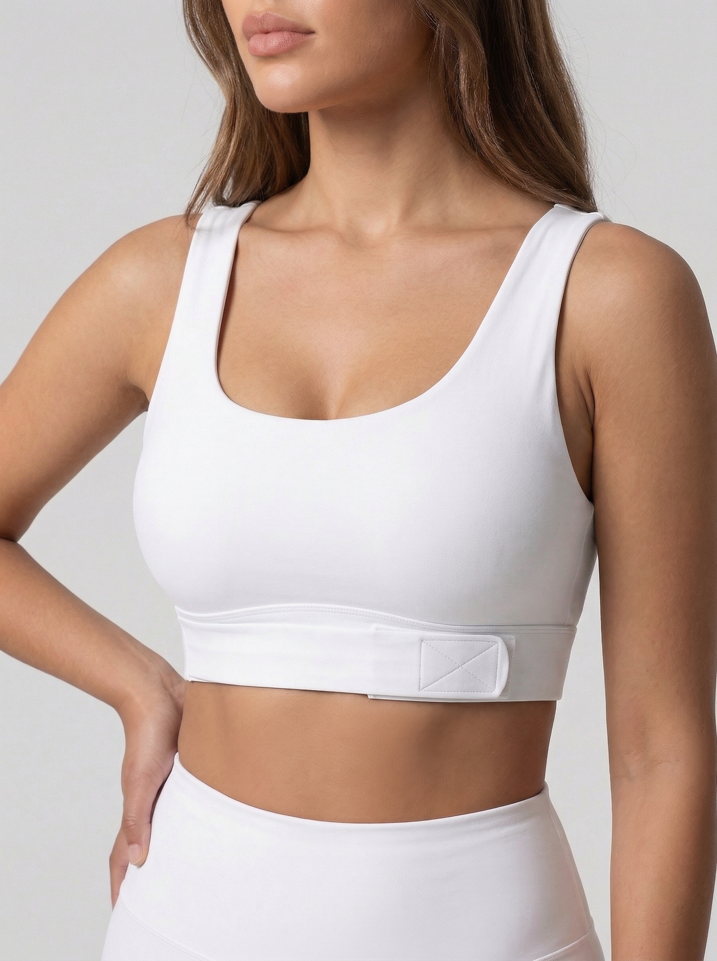Lolacurve Adjustable Racerback Support Sports White Bra