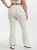 Lolacurve High-Rise Cheeky Plus Size Smoky White Flare Leggings