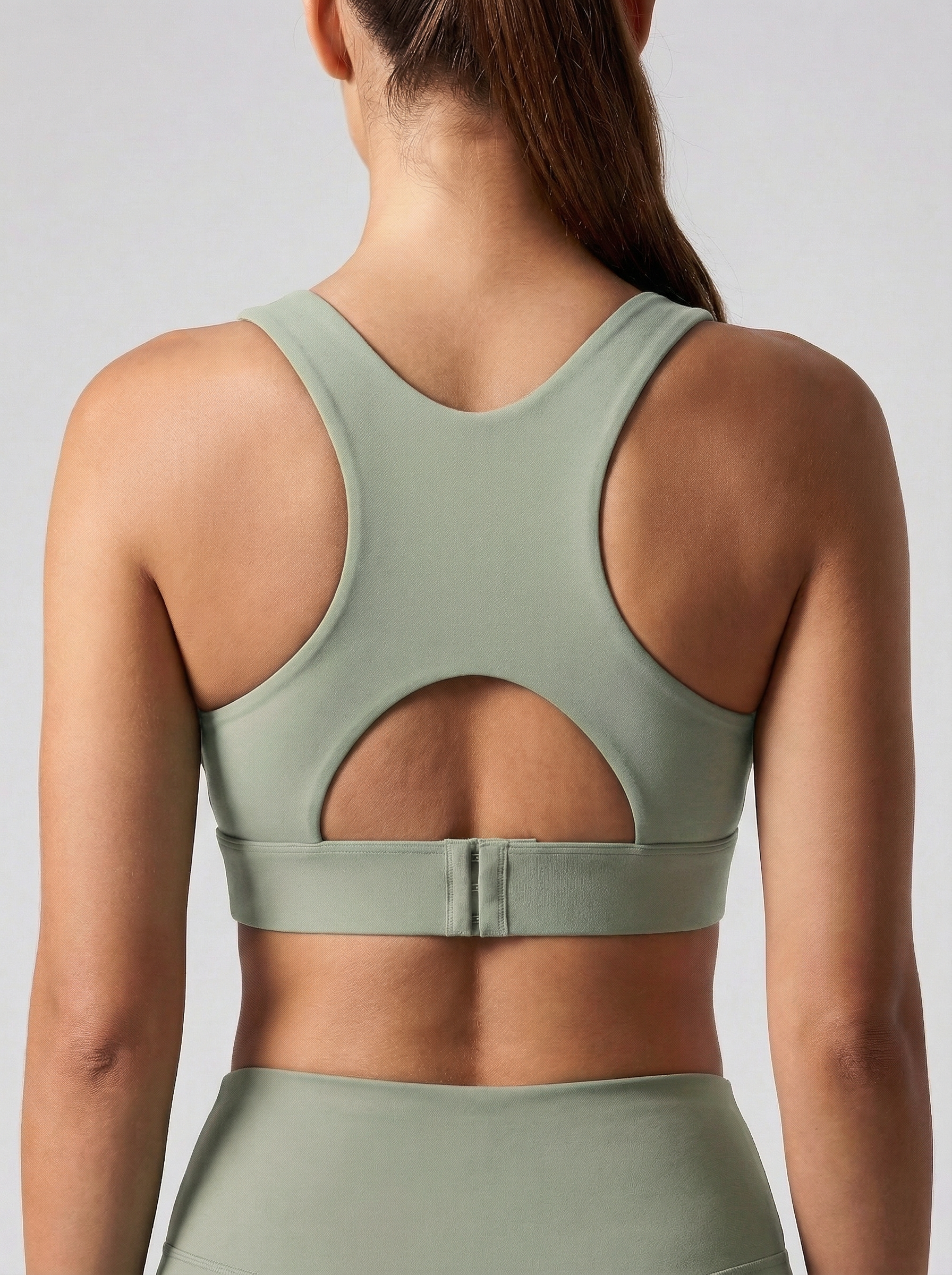 Lolacurve Adjustable Racerback Support Sports Avocado Green Bra