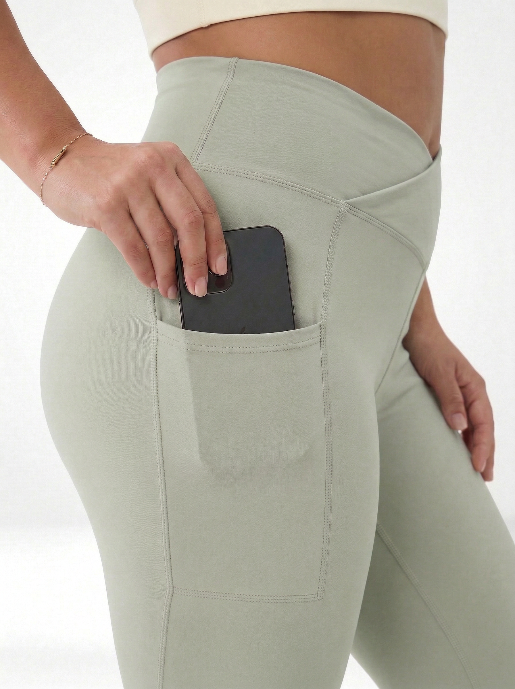 Lolacurve High-Rise Cheeky Plus Size Avocado Green Flare Leggings