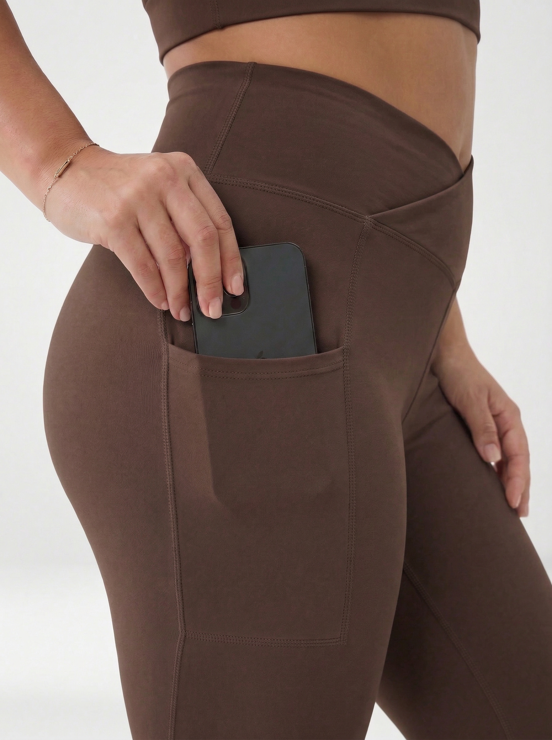 Lolacurve High-Rise Cheeky Plus Size Brown Flare Leggings
