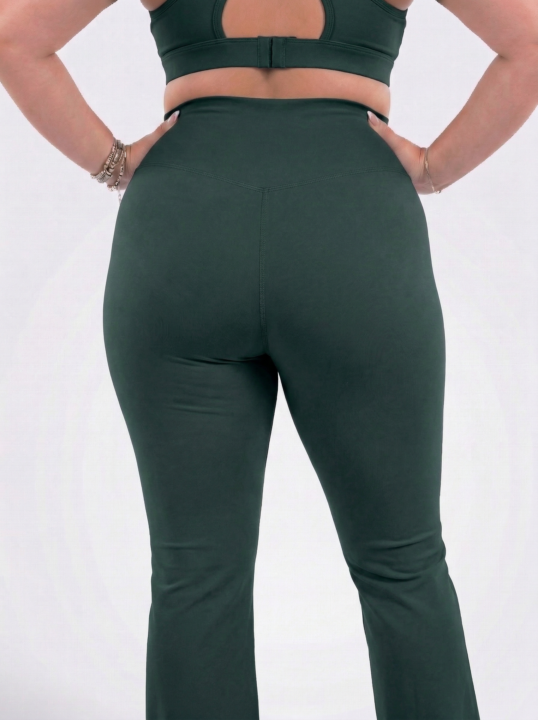 Lolacurve High-Rise Cheeky Plus Size Teal Flare Leggings
