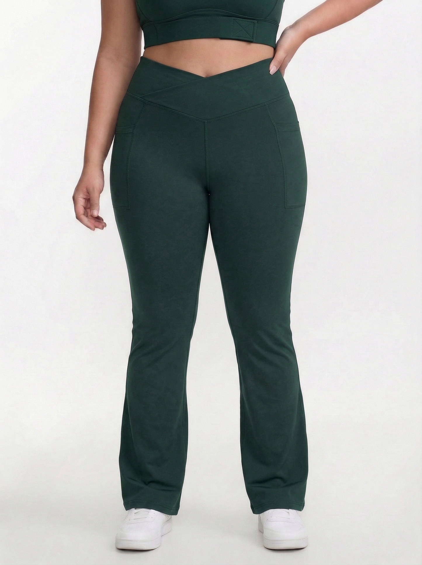 Lolacurve High-Rise Cheeky Plus Size Teal Flare Leggings