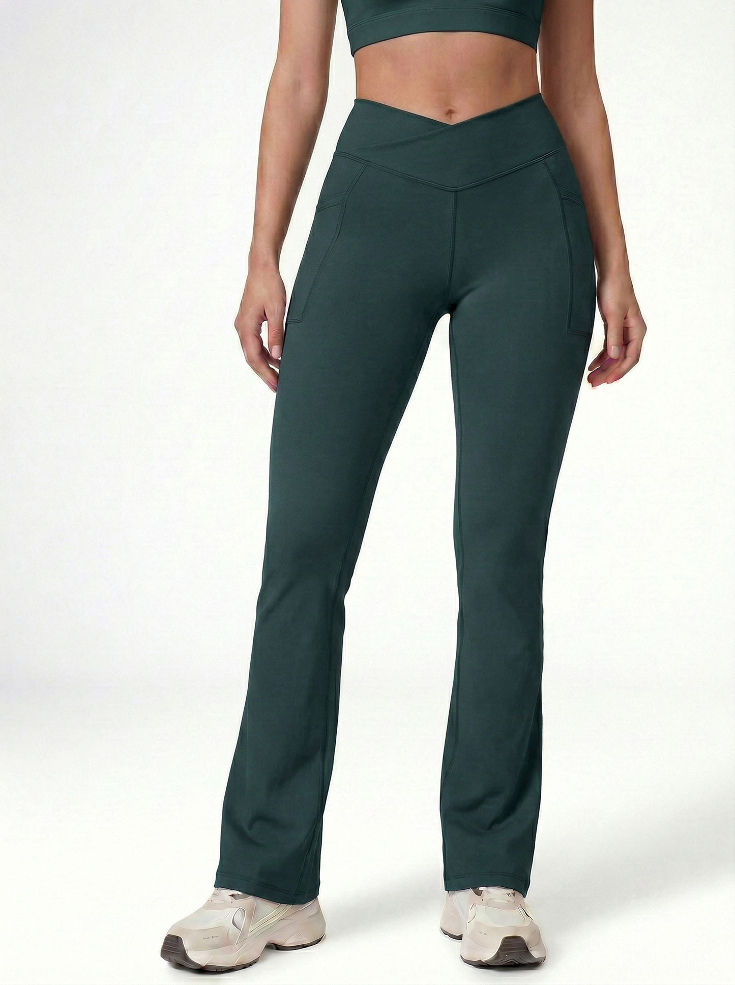 Lolacurve High-Rise Cheeky Teal Flare Leggings