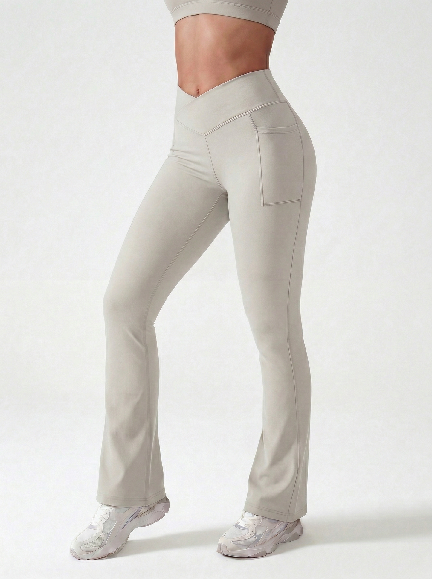 Lolacurve High-Rise Cheeky Brown Flare Leggings